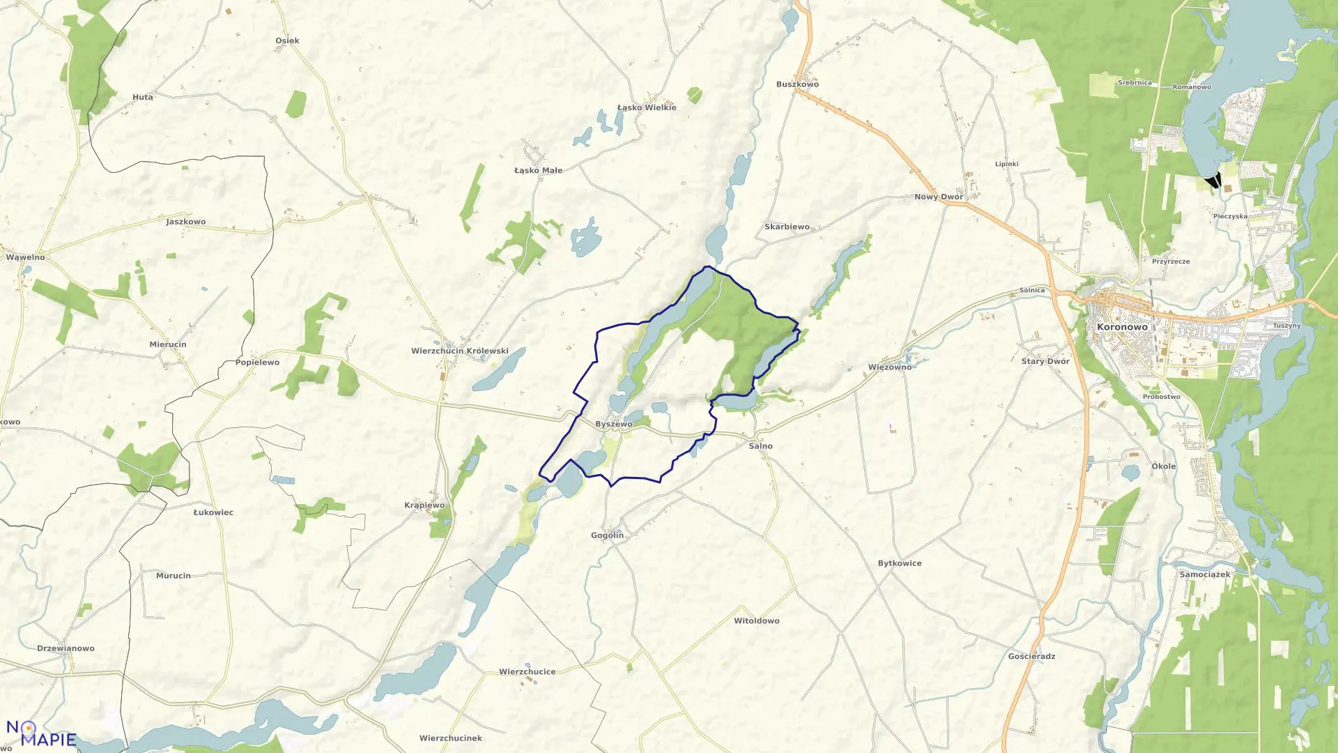 Mapa obrębu BYSZEWO w gminie Koronowo