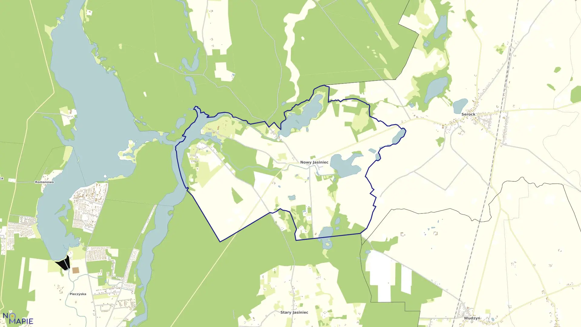 Mapa obrębu NOWY JASINIEC w gminie Koronowo