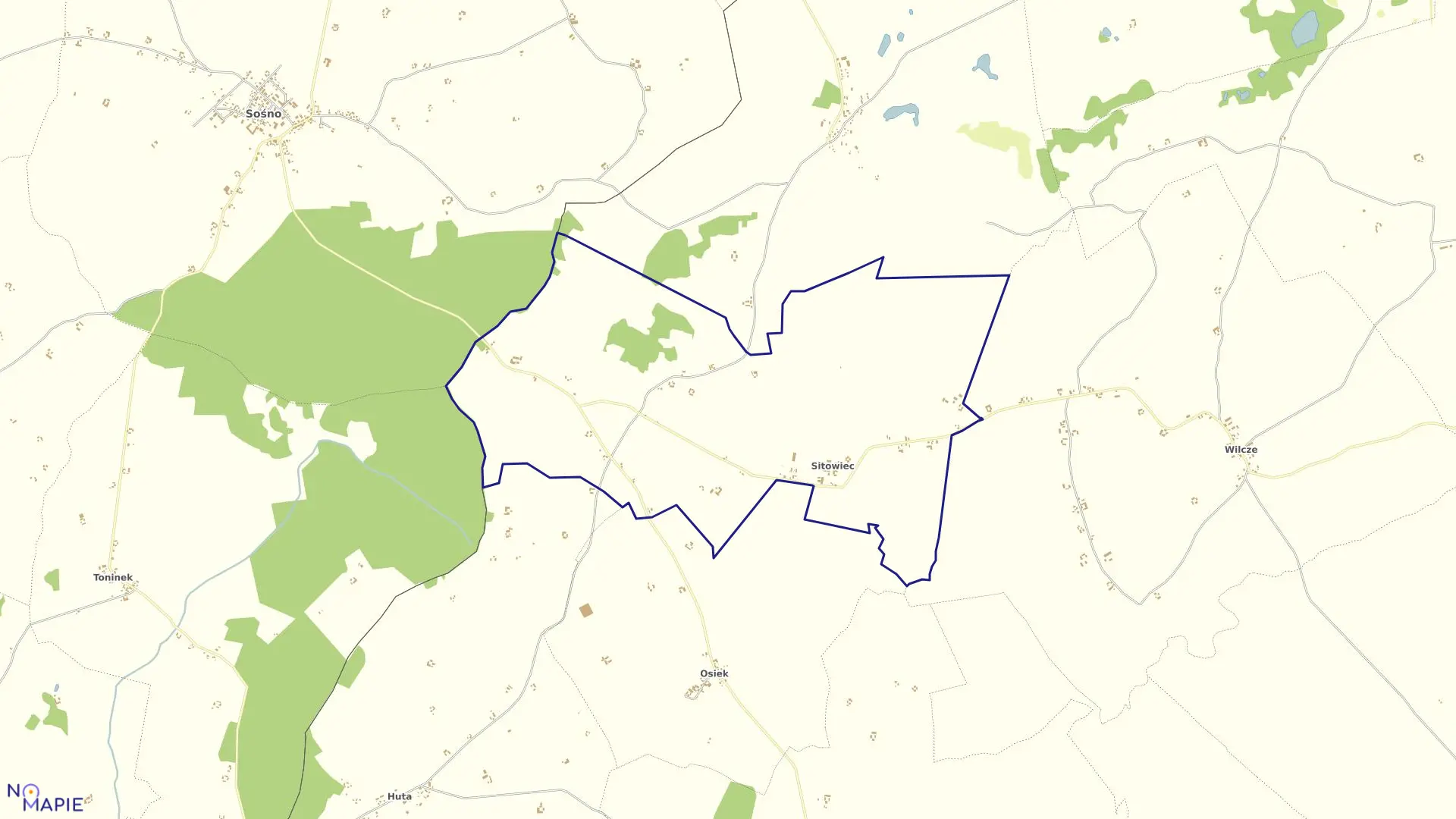 Mapa obrębu SITÓWIEC w gminie Koronowo